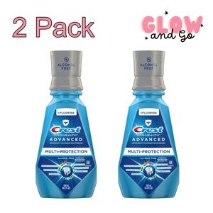 (2 Pack) Crest Pro Health Advanced Mouthwash, Alcohol Free, Mint, 16.9 fl oz